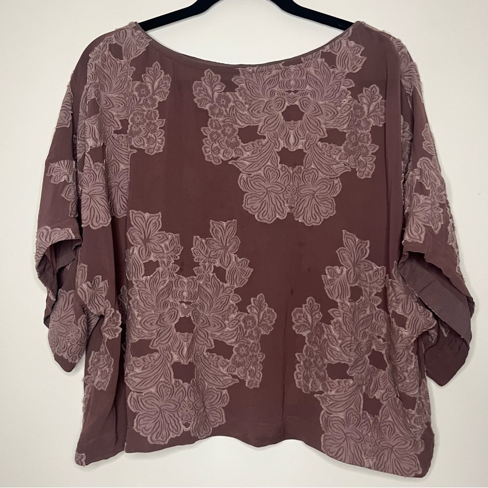 WILFRED Blayze Lightweight Floral Jacquard Boatneck Floral Crop Top